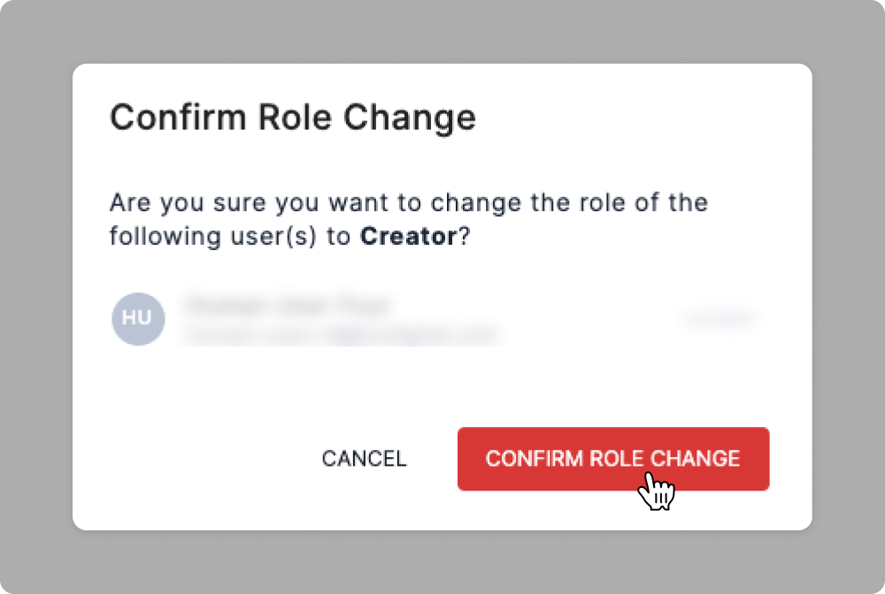 Change a team member's role – Human Support