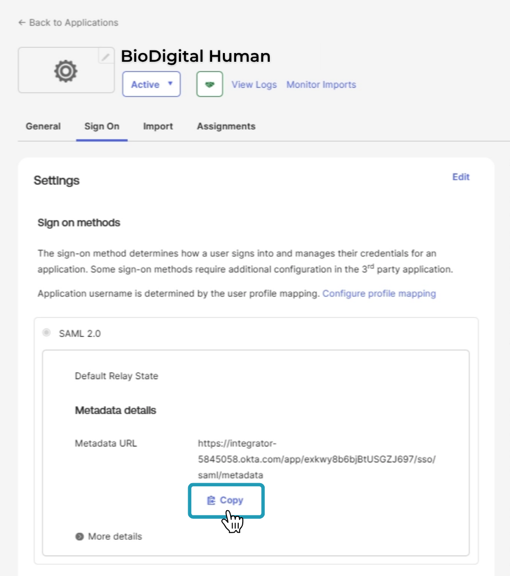 sso_okta_copy metadata url_jul26.png